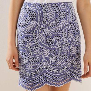 LOFT Scalloped Embroidered Skirt